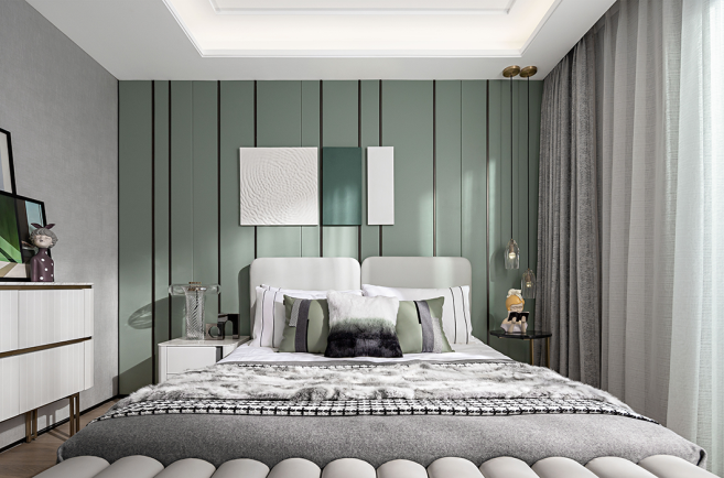 简欧轻奢风格室内设计家装案例-卧室 简欧轻奢风格室内设计家装案例-卧室