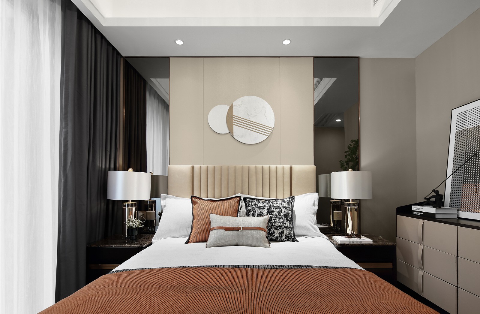 港式轻奢风格室内设计家装案例-次卧 港式轻奢风格室内设计家装案例-次卧