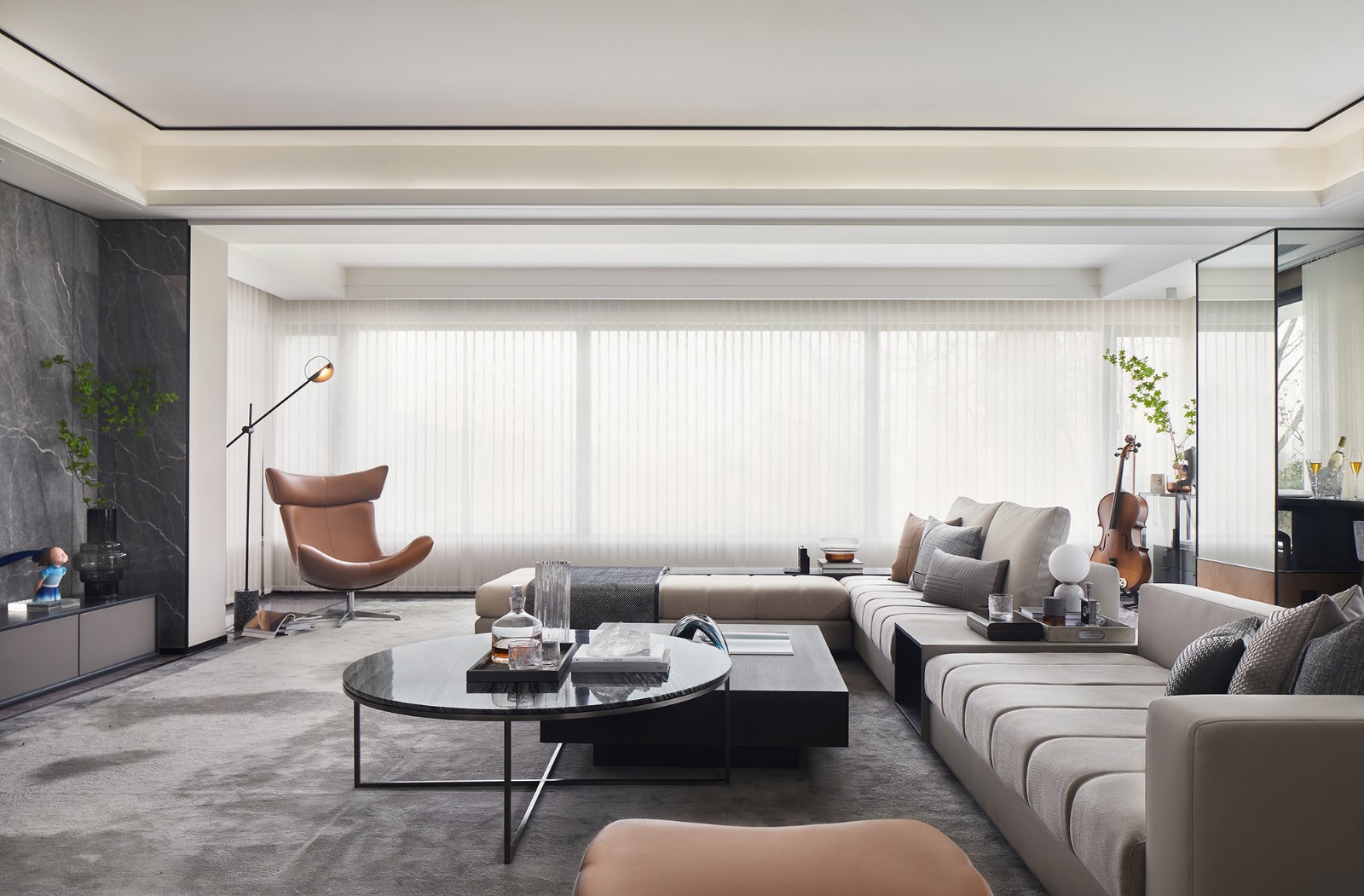 新中式风格室内家装案例效果图-客厅 新中式风格室内家装案例效果图-客厅