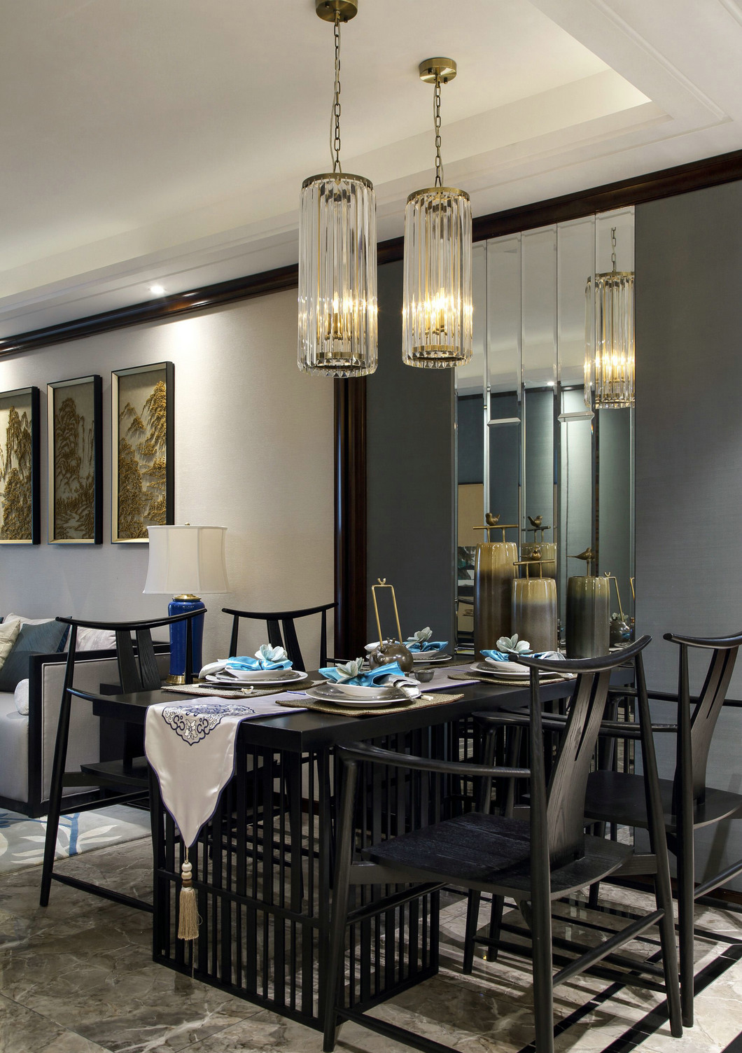 新中式风格室内设计家装案例-餐厅 新中式风格室内设计家装案例-餐厅