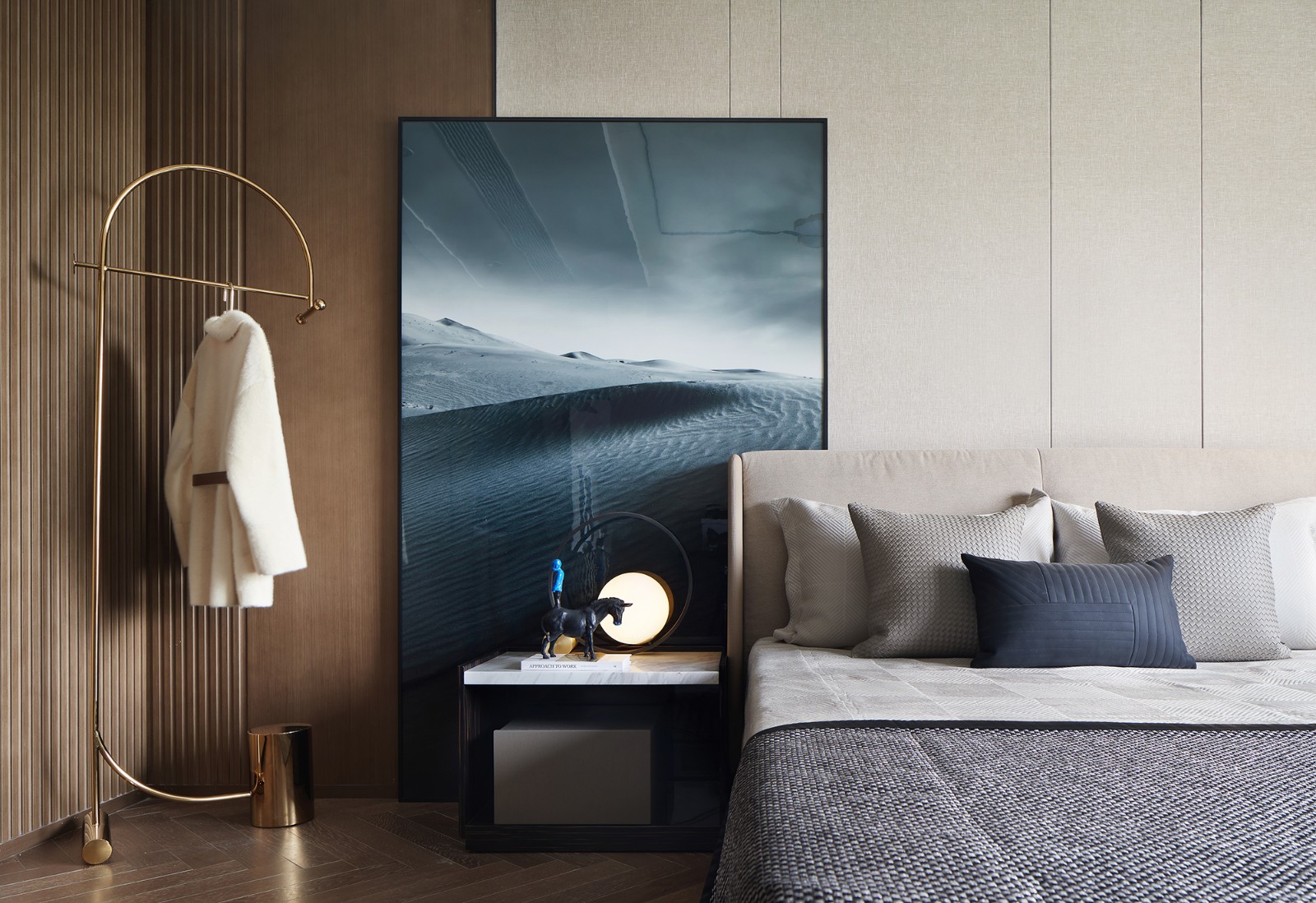 新中式风格室内家装案例效果图-卧室 新中式风格室内家装案例效果图-卧室