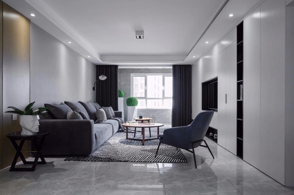 现代简约风格室内家装案例效果图-客厅背景墙 现代简约风格室内家装案例效果图-客厅背景墙