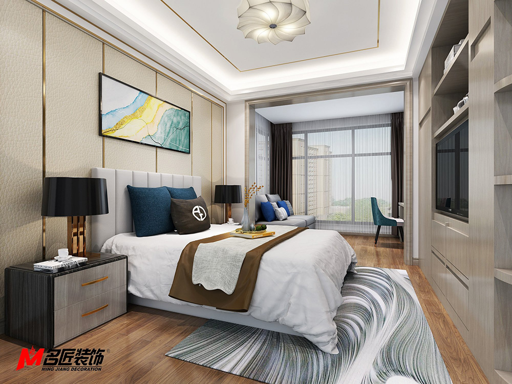 现代轻奢风格室内装修设计效果图-大悦花园三居118平米-室内卧室装修设计 现代轻奢风格室内装修设计效果图-大悦花园三居118平米-室内卧室装修设计