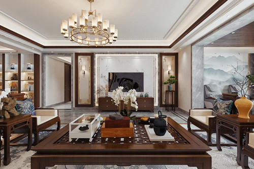 潮州301平米以上新中式风格海博熙泰室内装修设计案例